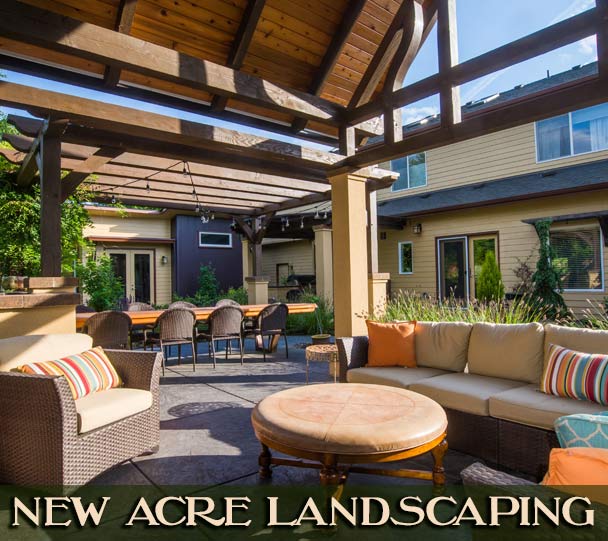 New Acre Landscaping is in the business of creating comfortable, relaxing and inviting outdoor living spaces, perfect for entertaining or just relaxing around the fire pit.