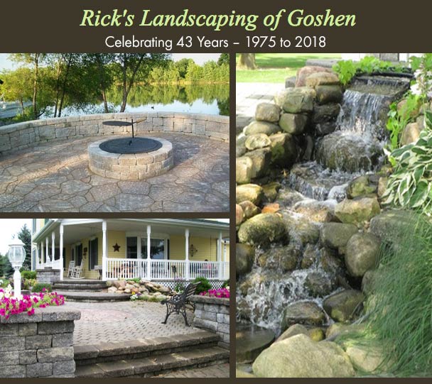 Bring calmness and beauty to your property with a water feature installed by Rick's Landscaping. Enjoy the warmth of a fire pit in your own backyard and the security and beauty of a properly installed retaining wall.